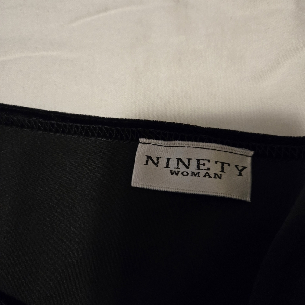 Black Velvet Boat Neck Top By Ninety Woman Size 2X - Picture 3 of 8
